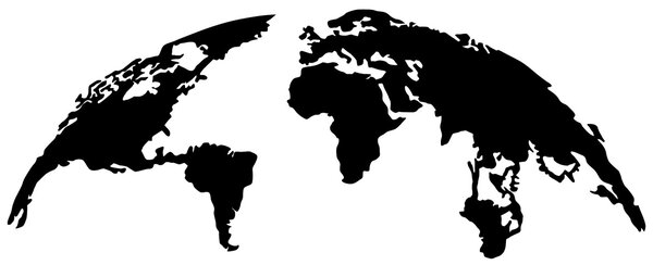 Μεταλλικός πίνακας World Μαύρο 150x59 cm