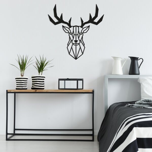 Μεταλλικός πίνακας Deer2 Μαύρο 51x51 cm