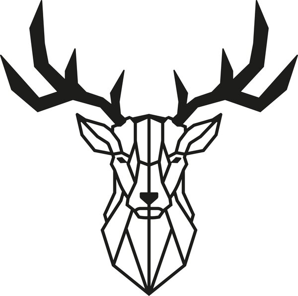 Μεταλλικός πίνακας Deer2 Μαύρο 51x51 cm