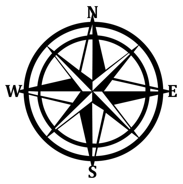 Μεταλλικός πίνακας Compass Μαύρο 55x55 cm