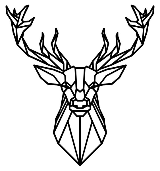 Μεταλλικός πίνακας Deer4 Μαύρο 60x65 cm