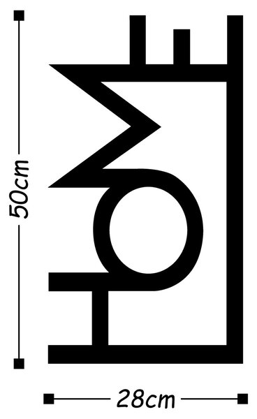 Μεταλλικός πίνακας Home Μαύρο 28x50 cm