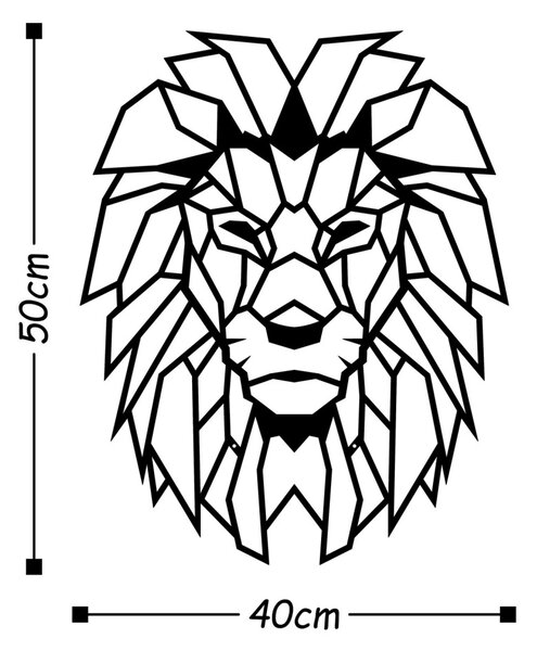Μεταλλικός πίνακας Lion Μαύρο 40x50 cm