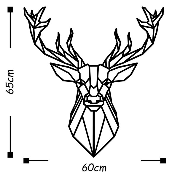 Μεταλλικός πίνακας Deer4 Μαύρο 60x65 cm