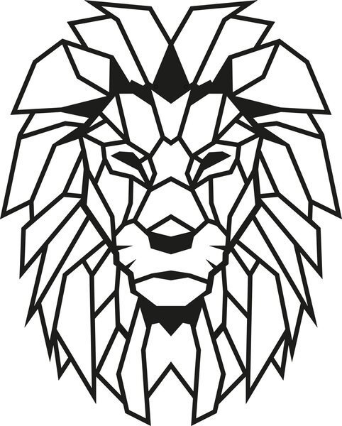 Μεταλλικός πίνακας Lion Μαύρο 40x50 cm