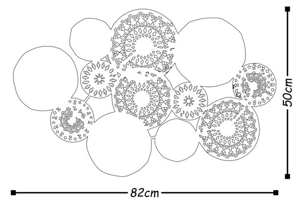 Μεταλλικός πίνακας Metal Πολύχρωμος 82x50x5 cm