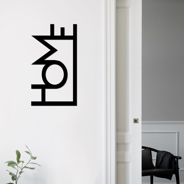 Μεταλλικός πίνακας Home Μαύρο 28x50 cm