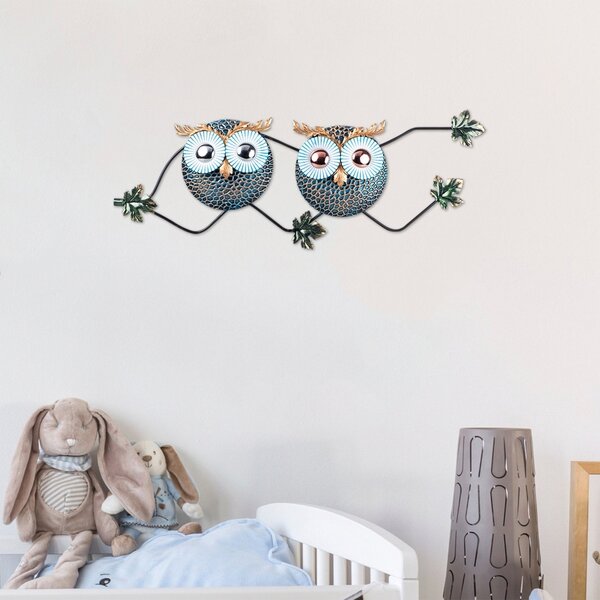 Μεταλλικός πίνακας Owl Πολύχρωμος 77x28 cm