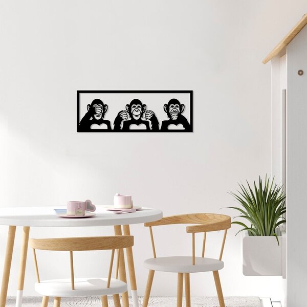 Μεταλλικός πίνακας Three Μαύρο 70x25 cm