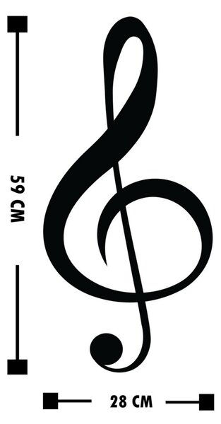 Μεταλλικός πίνακας Treble Μαύρο 28x59 cm