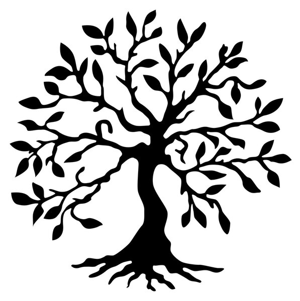 Μεταλλικός πίνακας Tree Μαύρο 60x60 cm