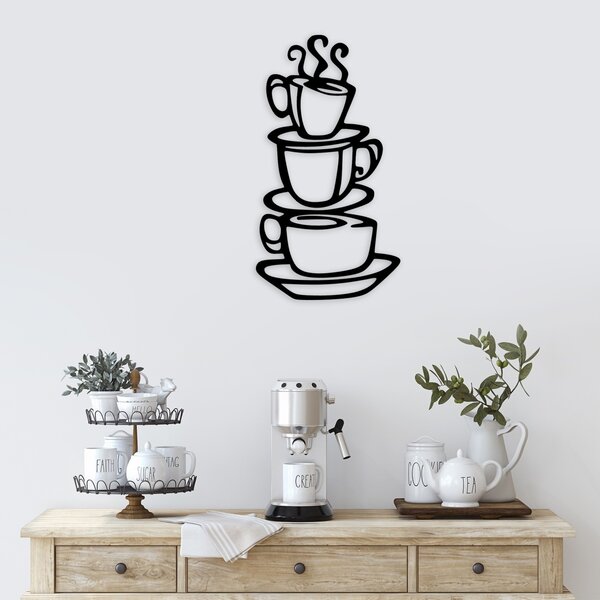 Μεταλλικός πίνακας Coffee Μαύρο 40x75 cm