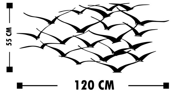 Μεταλλικός πίνακας Herd Μαύρο 120x55 cm