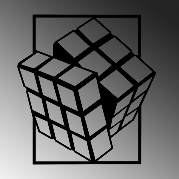 Μεταλλικός πίνακας Rubik's Μαύρο 64x69 cm