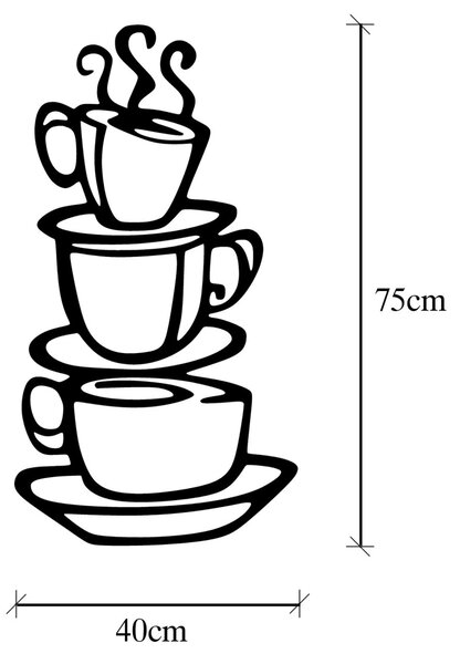 Μεταλλικός πίνακας Coffee Μαύρο 40x75 cm