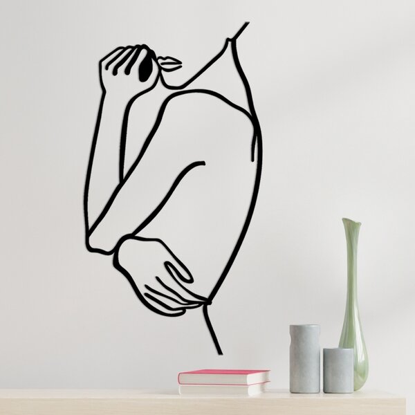 Μεταλλικός πίνακας Woman Μαύρο 70x0.15x38 cm