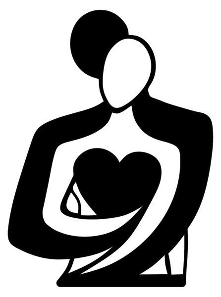 Μεταλλικός πίνακας Love Μαύρο 70x0.15x52 cm