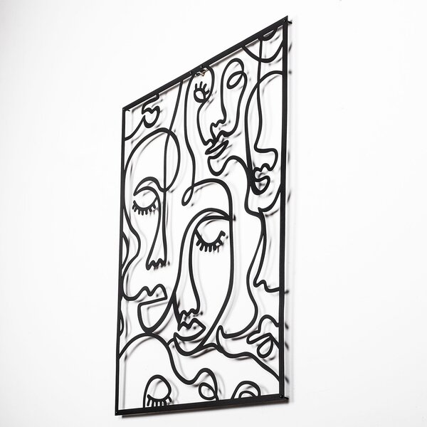 Μεταλλικός πίνακας Faces Μαύρο 52x70 cm