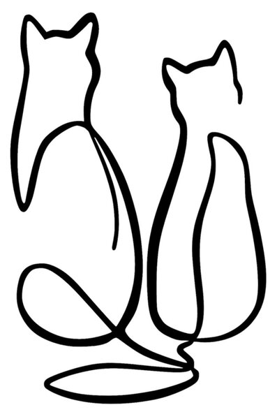 Μεταλλικός πίνακας Couple Μαύρο 72x0.15x48 cm