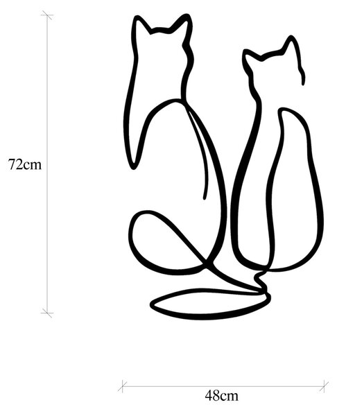 Μεταλλικός πίνακας Couple Μαύρο 72x0.15x48 cm