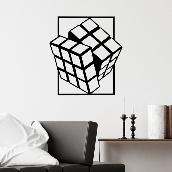Μεταλλικός πίνακας Rubik's Μαύρο 64x69 cm