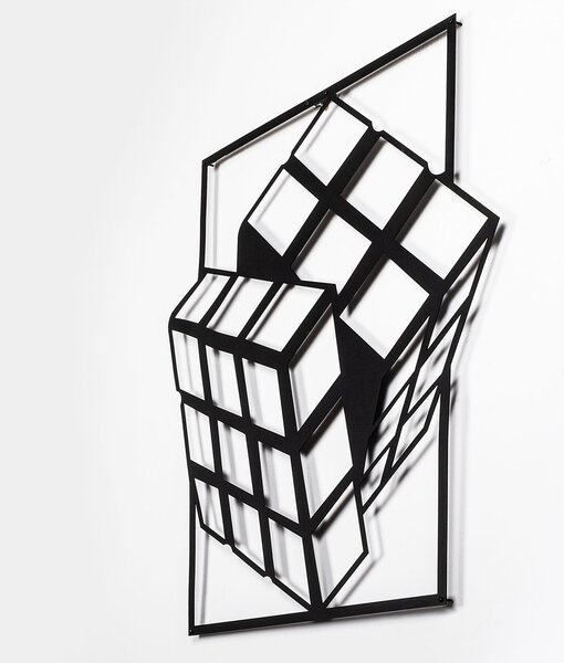 Μεταλλικός πίνακας Rubik's Μαύρο 64x69 cm