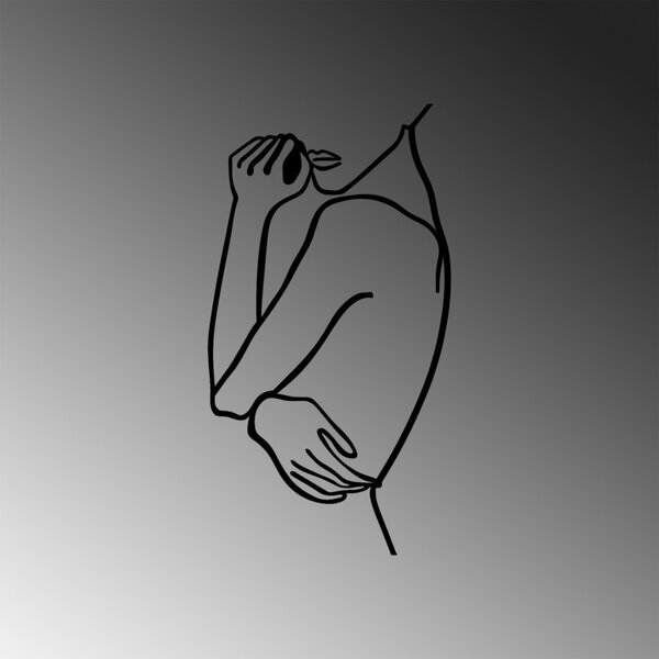 Μεταλλικός πίνακας Woman Μαύρο 70x0.15x38 cm