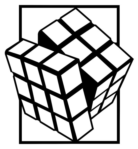 Μεταλλικός πίνακας Rubik's Μαύρο 64x69 cm