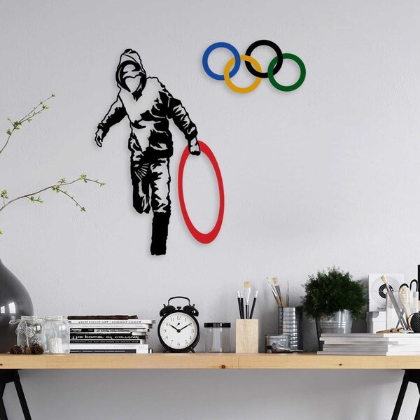 Μεταλλικός πίνακας Banksy Πολύχρωμος 62x61 cm