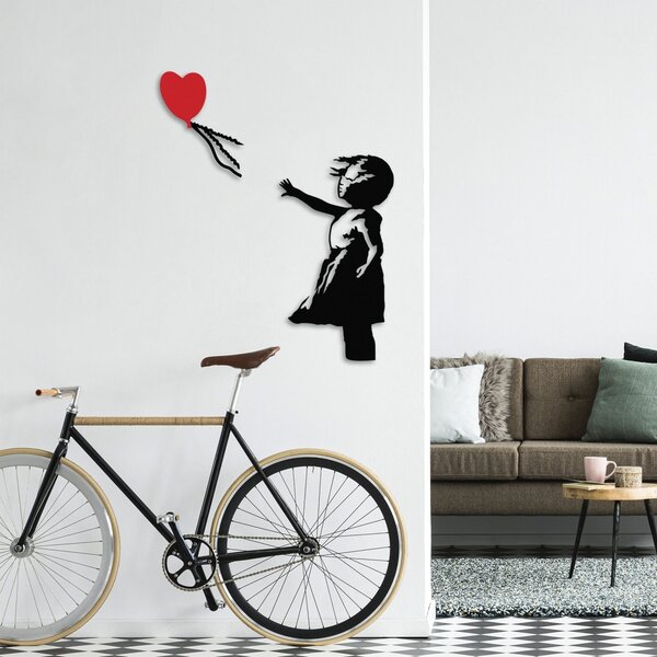 Μεταλλικός πίνακας Banksy Μαύρο 105x85 cm