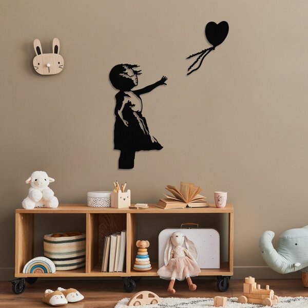 Μεταλλικός πίνακας Banksy Μαύρο 105x85 cm