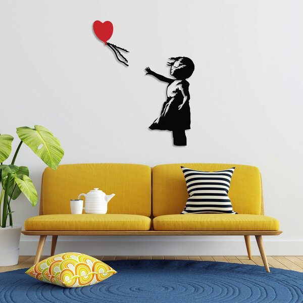 Μεταλλικός πίνακας Banksy Μαύρο 105x85 cm
