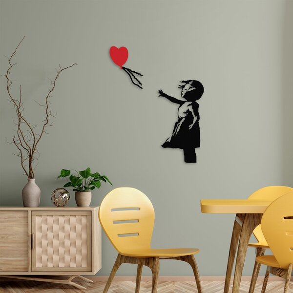 Μεταλλικός πίνακας Banksy Μαύρο 105x85 cm