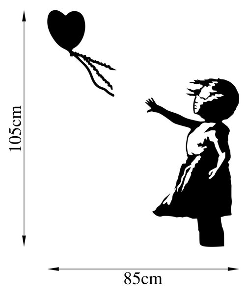 Μεταλλικός πίνακας Banksy Μαύρο 105x85 cm