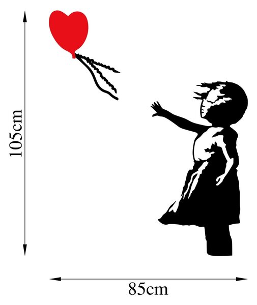 Μεταλλικός πίνακας Banksy Μαύρο 105x85 cm