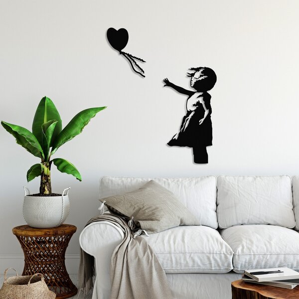 Μεταλλικός πίνακας Banksy Μαύρο 105x85 cm