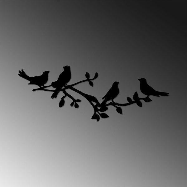 Μεταλλικός πίνακας Birds Μαύρο 70x26 cm