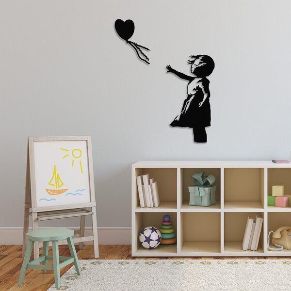Μεταλλικός πίνακας Banksy Μαύρο 105x85 cm
