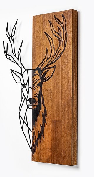 Πίνακας από ξύλο και μέταλλο Red Καρυδί 36x58 cm