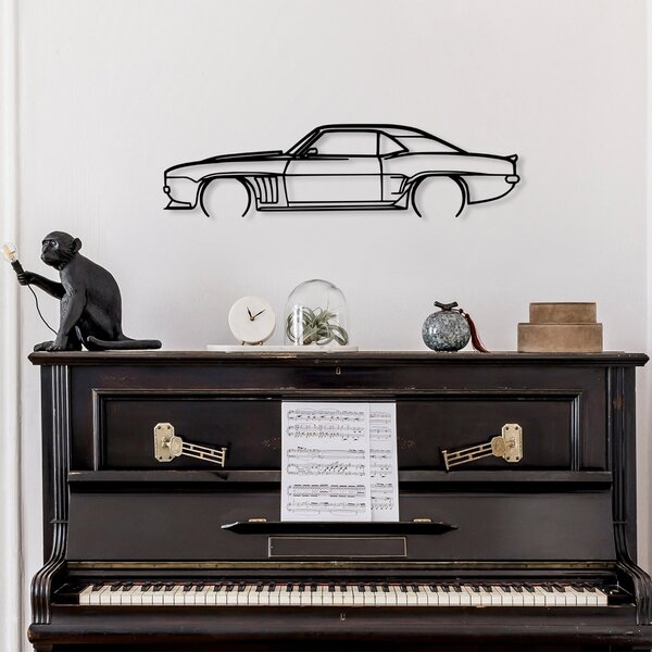 Μεταλλικός πίνακας Chevrolet Μαύρο 70x18 cm