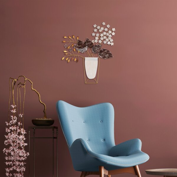 Μεταλλικός πίνακας Flowers Πολύχρωμος 47x55 cm