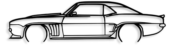 Μεταλλικός πίνακας Chevrolet Μαύρο 70x18 cm