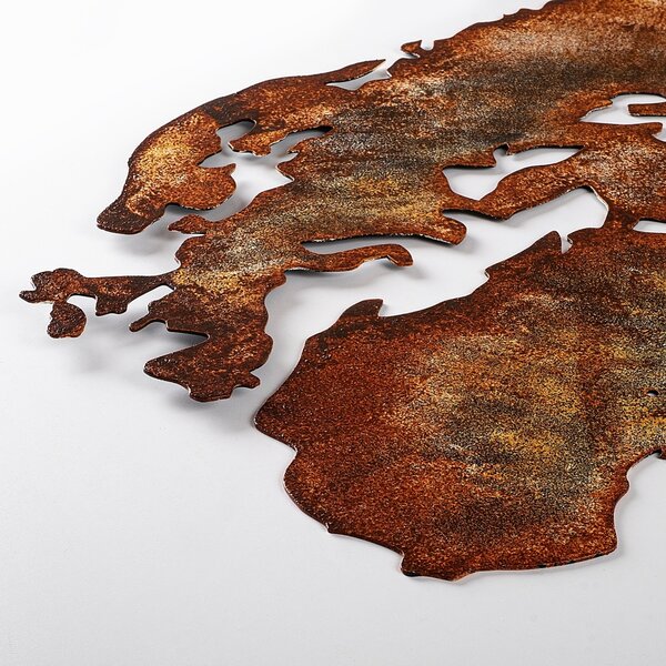 Μεταλλικός πίνακας World Πολύχρωμος 150x59x1.5 cm