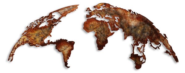 Μεταλλικός πίνακας World Πολύχρωμος 150x59x1.5 cm