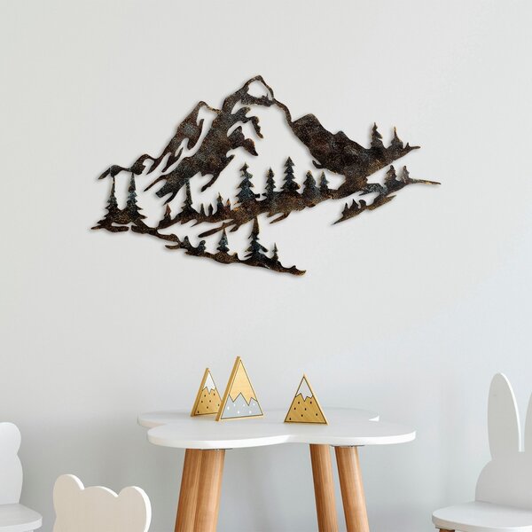 Μεταλλικός πίνακας Mountain Πολύχρωμος 70x40x1.5 cm