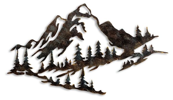 Μεταλλικός πίνακας Mountain Πολύχρωμος 70x40x1.5 cm