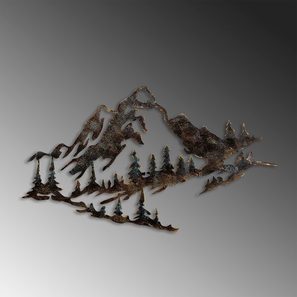 Μεταλλικός πίνακας Mountain Πολύχρωμος 70x40x1.5 cm