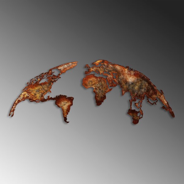 Μεταλλικός πίνακας World Πολύχρωμος 150x59x1.5 cm