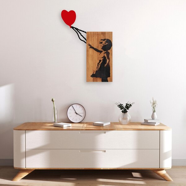 Πίνακας από ξύλο και μέταλλο Banksy Καρυδί 83x60 cm