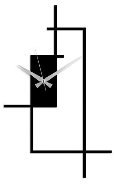 Διακοσμητικό Μεταλλικό Ρολόι Τοίχου Corner Μαύρο 49x30 cm